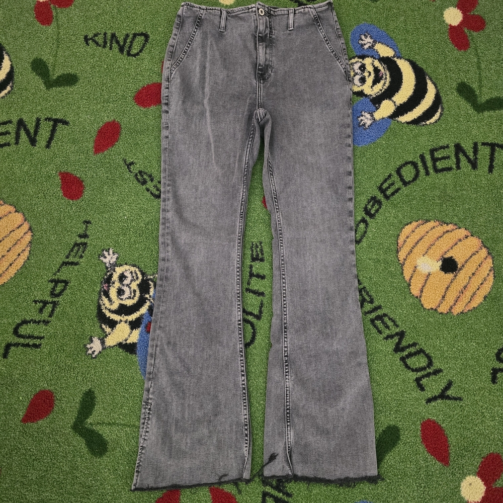 We The People Black Gray Flare Jeans Size: 31